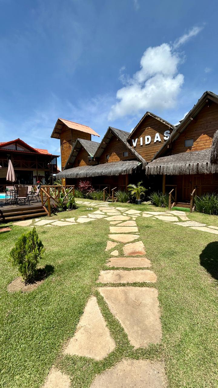 Fachada da Pousada Vidas em Taipu de Fora, Maraú — Bahia
